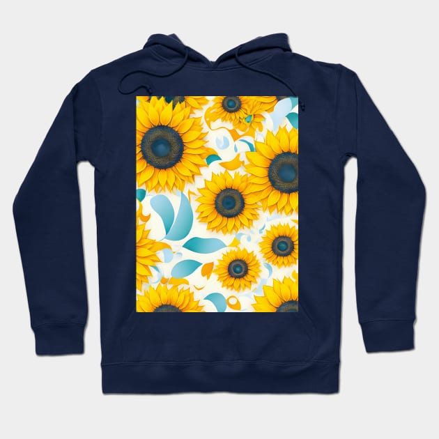 Light Sunflowers Fantasy Hoodie by PatternToSuccess